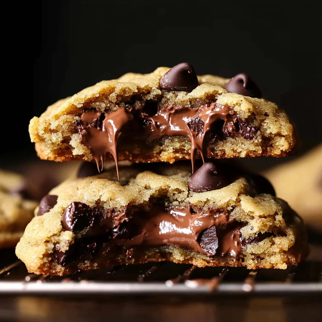Nutella Stuffed Chocolate Chip Cookies