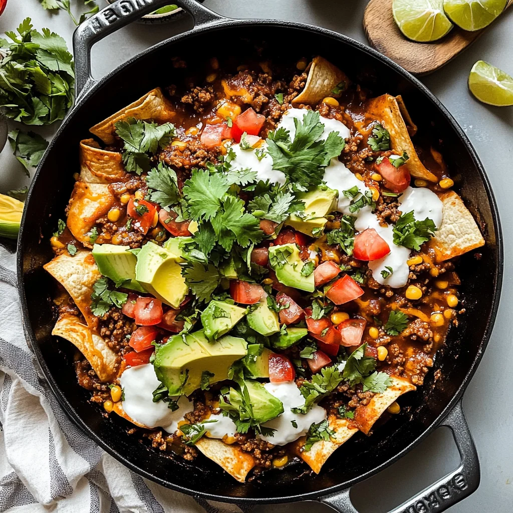 Beef Skillet Enchiladas
