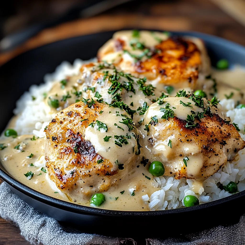 Creamy Smothered Chicken And Rice