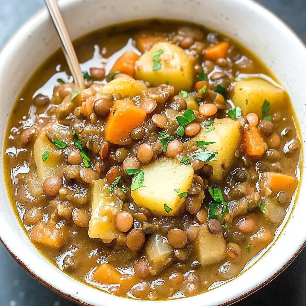 Easy Lentil Potato Soup Recipe