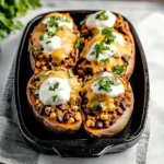 High Protein Ground Turkey Stuffed Sweet Potato