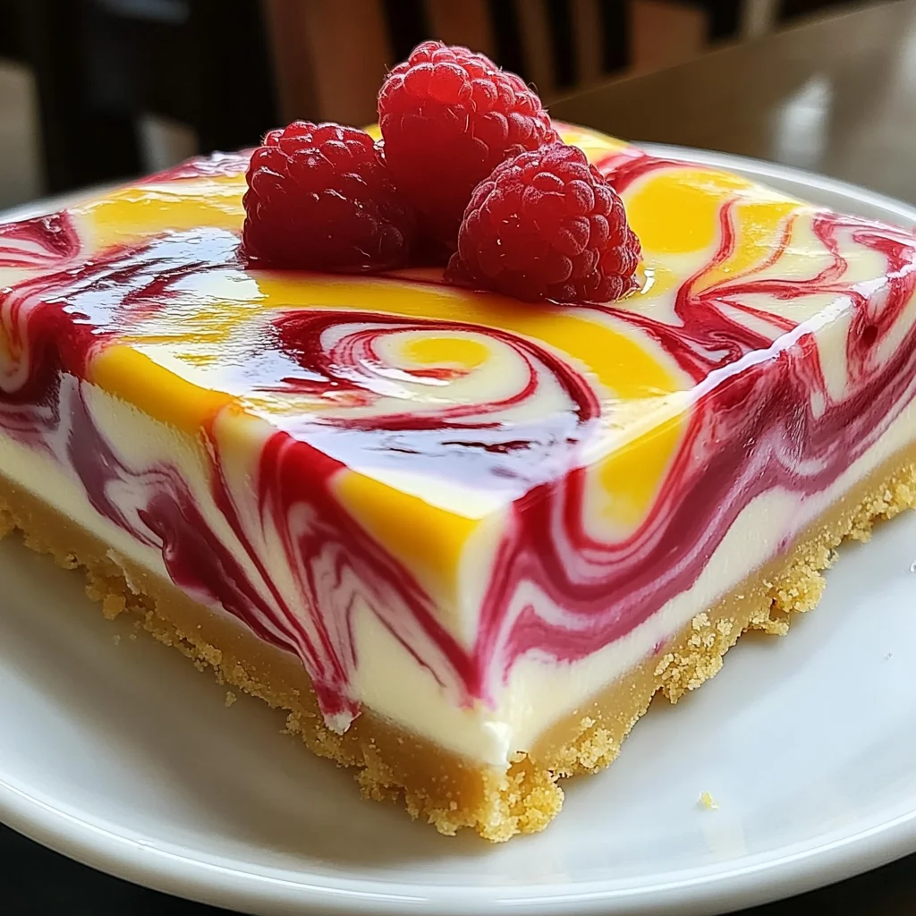 LEMON RASPBERRY SWIRL CHEESECAKE