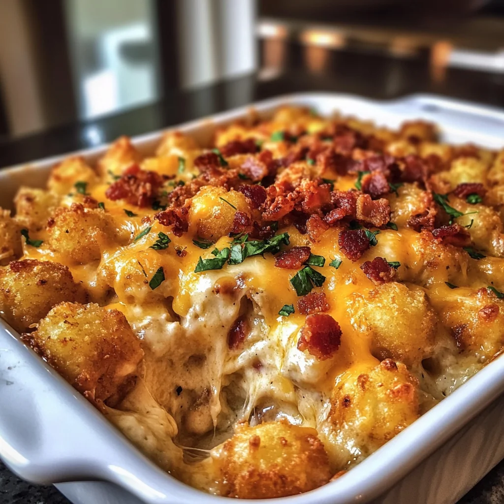 Chicken Bacon Ranch Tater Tot Casserole: A 450 Calorie Dish
