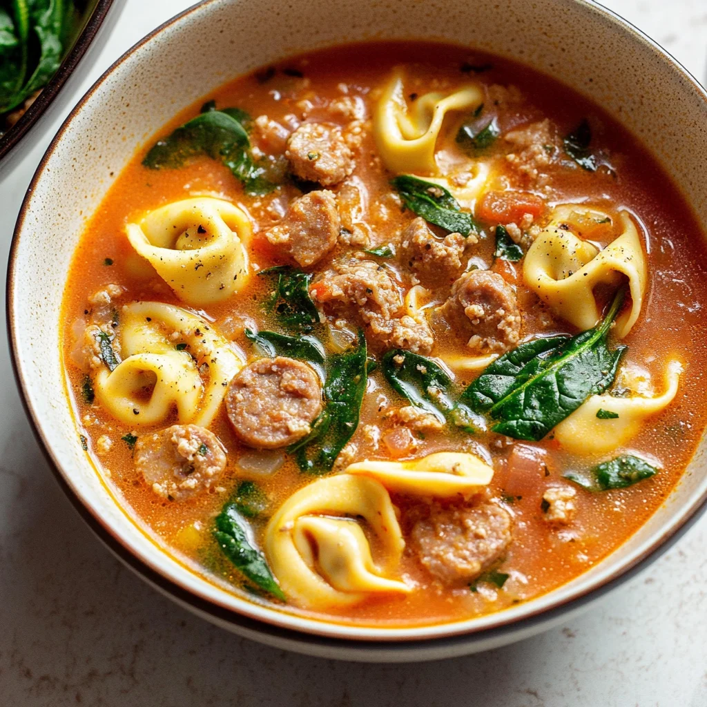 Crockpot Tortellini Soup with Sausage