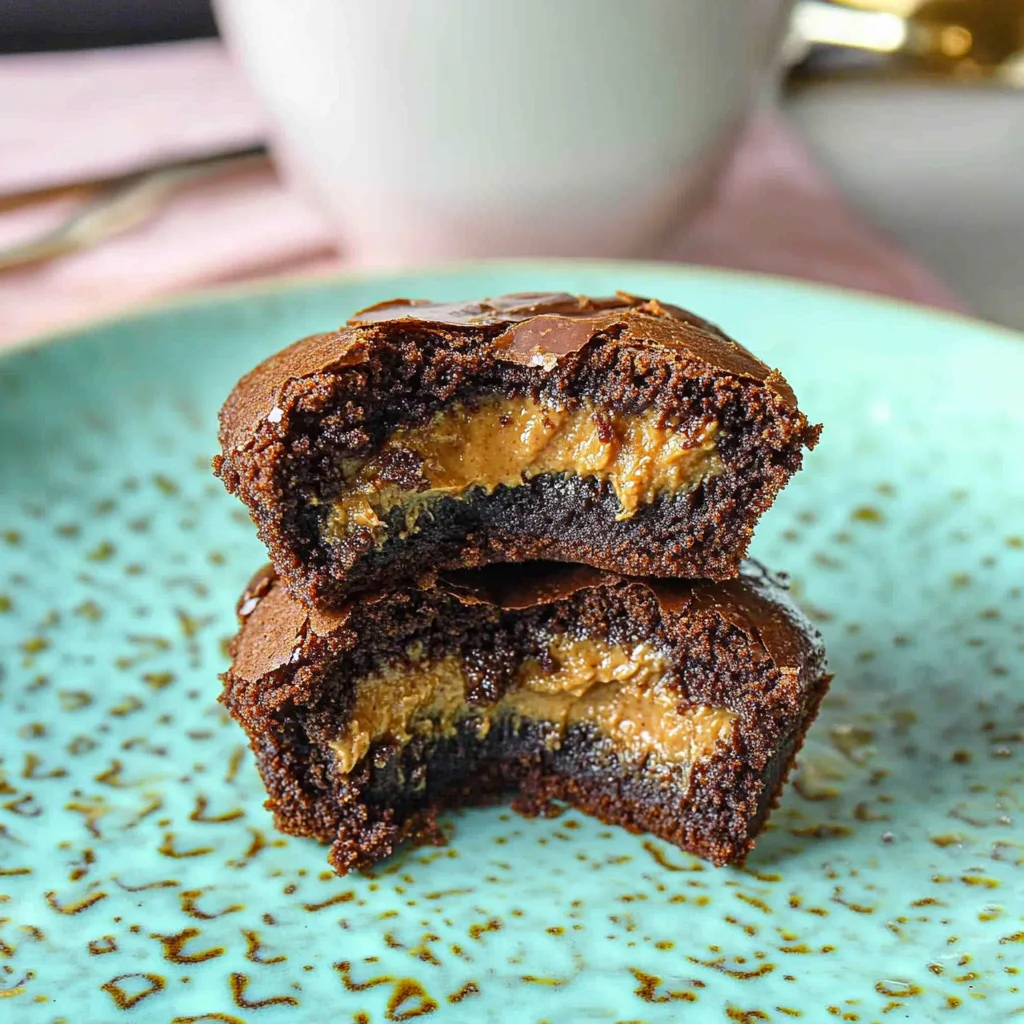 Peanut Butter Cup Stuffed Brookies